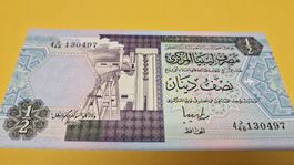 Libysche Halb Dinar Banknote - Seltenes Sammlerstück !