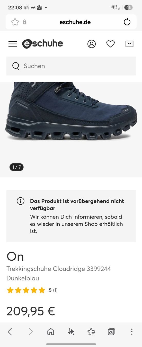 On Scarpe da uomo: ON Cloudridge Schuh – Nuovo e nell'imballaggio originale da Seewis Dorf venduto da CorKru 5