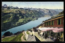 AK Brienz /BE, Station der Brienz-Rothorn-Bahn mit Blick auf
