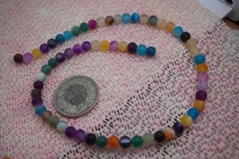 Kugel Strang   6mm Achat Multifarben , Imitat Gefärbt  Achat