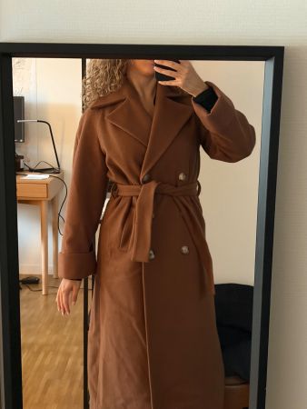 Cappotto Phard marrone con cintura, misto lana