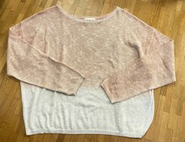 Pull coton rose clair et blanc lamé Maison 123 taille L