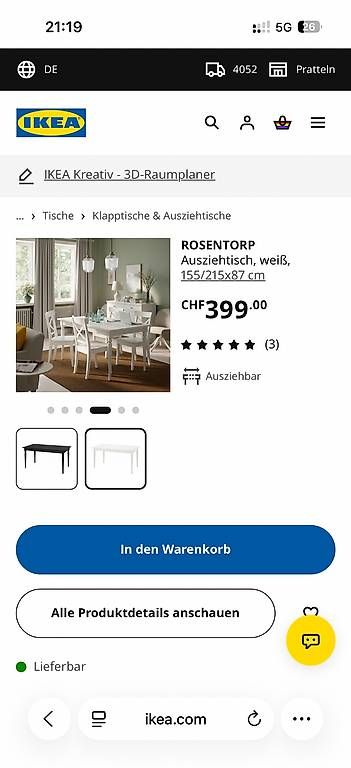 Tavoli: Rosentorp Ikea Esstisch Echtholz – Usato da Winterhur venduto da Isa_ch55 2
