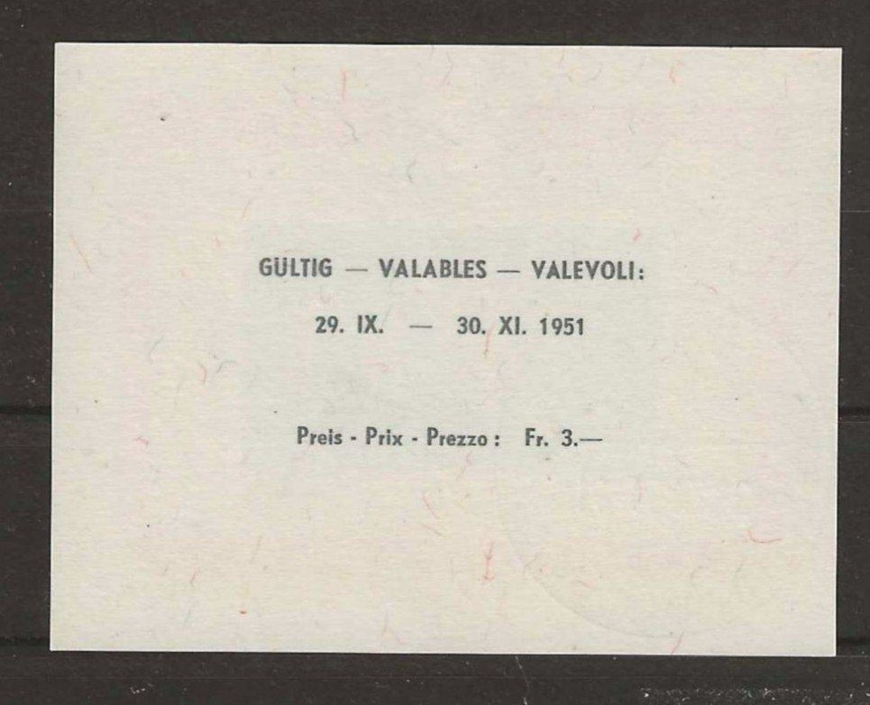 Tutti i francobolli: 1951 : Lunaba Block W32 - Ersttag – Usato da Gümligen venduto da Geniusbuy 1