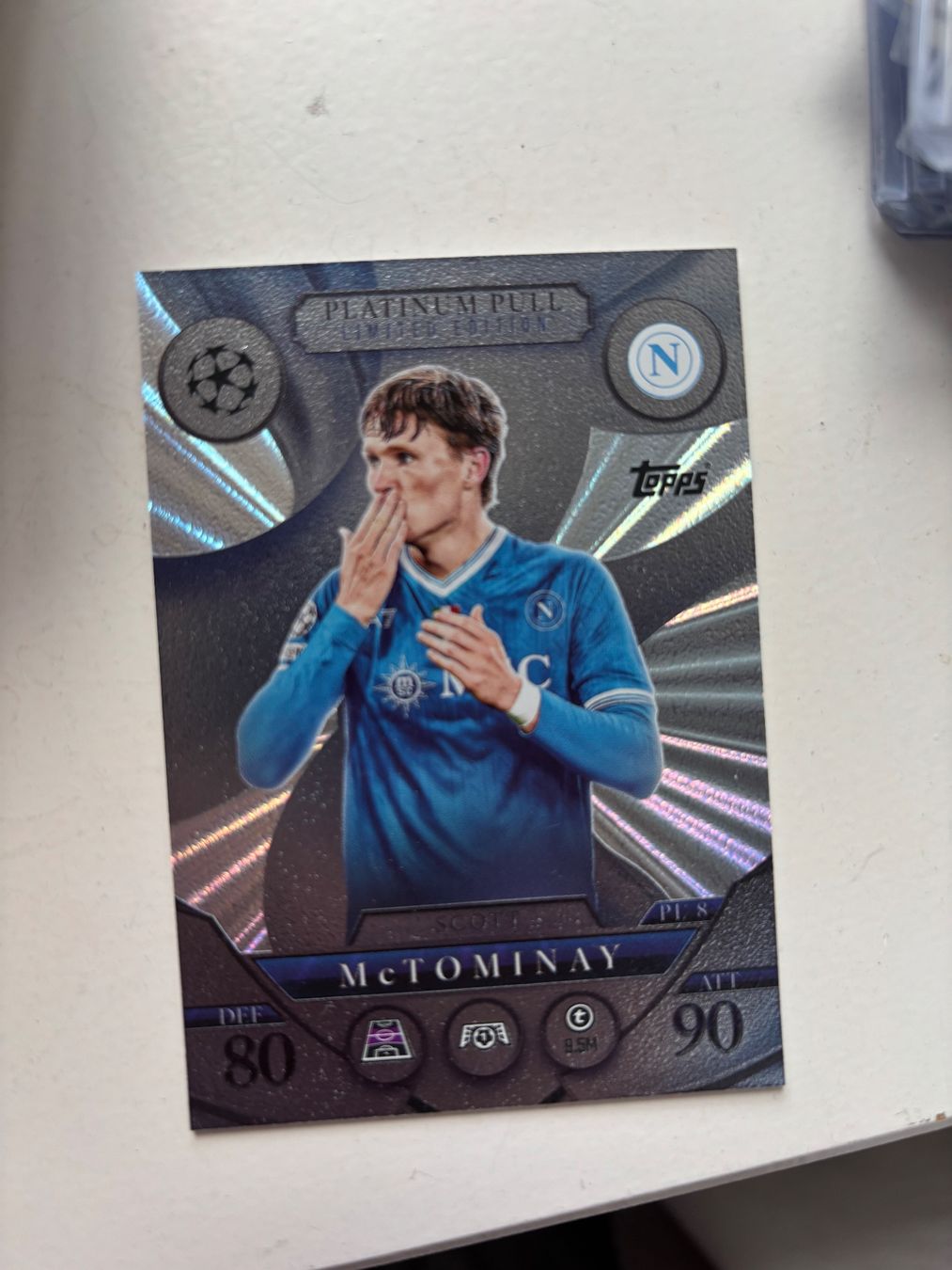 Topps Carte collezionabili: Topps Match Attax 25/26 Scott Mctominay Platinum Pull – Nuovo (secondo la descrizione) da Wald AR venduto da Dugong08