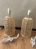 2x Lampen Tischlampe Korbgeflecht neu