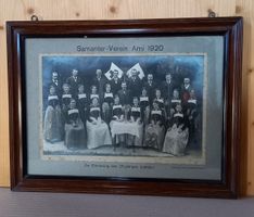 Alter BILDERRAHMEN mit altem FOTO, von 1920; Samariterverein