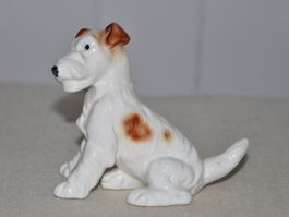 Porzellan Hunde Figur, Terrier, trägt eine Nummer