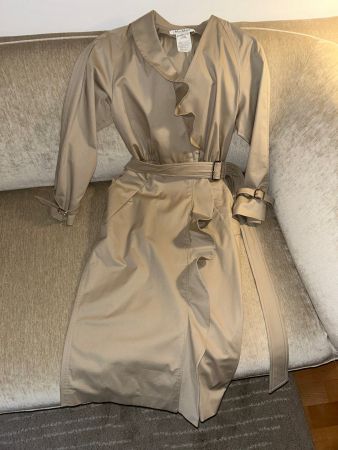 MAX MARA Trenchcoat-Kleid m. Reisverschluss + aparter Rüsche