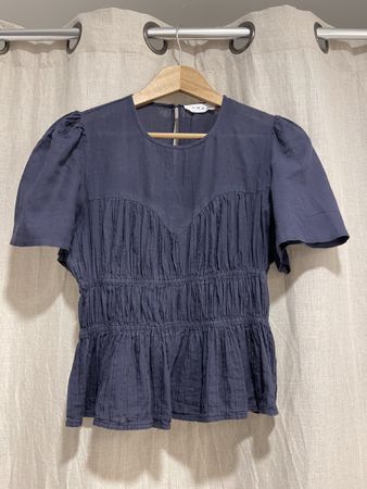 Ameé Sommer Top dunkelblau mit Raffung Gr. M - Versand 2.50