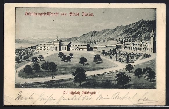 Cartoline postali: Zürich, Schützengesellschaft, Blick au – Usato da Berlin venduto da bartko-reher