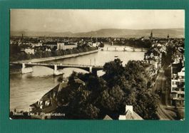 Basel, Die 3 Rheinbrücken, 1924, gelaufen