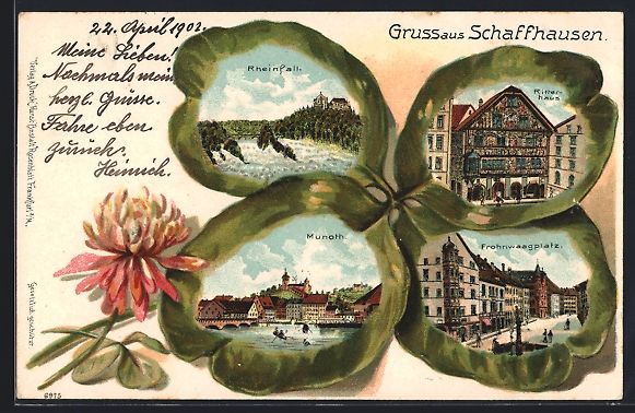 Cartoline postali: Passepartout-Lithographie Schaffhausen,  – Usato da Berlin venduto da bartko-reher