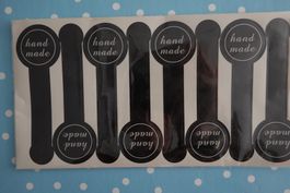 16 Aufkleber Sticker 'handmade' schwarz NEU Basteln