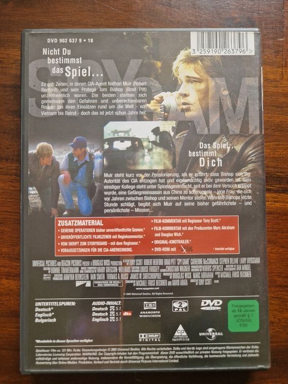 Alle DVDs: DVD "Spy Game" (mit Robert Redford& Brad Pitt) – Neu und originalverpackt aus Männedorf von Pacer19 1