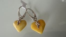 Bernstein Ohrringe in,  Silber 925, Valentinstag-Geschenk