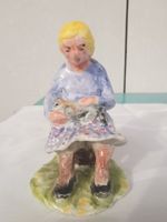 Figurine femme et chat/ Figurine Frau und Katze /Statuetta