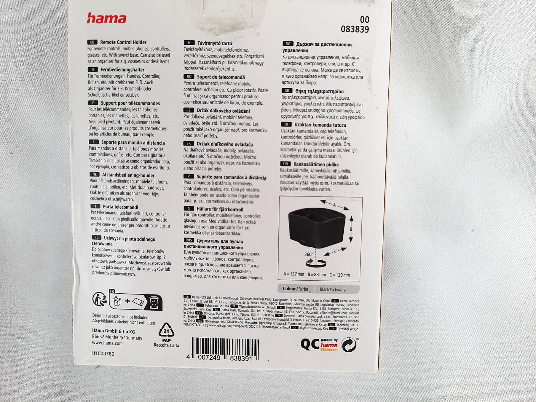 Hama Altro in Decorazioni & Accessori: HAMA Agent Remote Control Holder – Nuovo (secondo la descrizione) da Beinwil am See venduto da Restwert_Beinwil 2