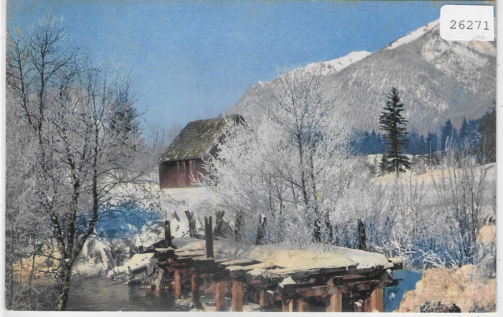 Cartoline postali: Winterlandschaft mit Rauhreif - Litho – Usato da Ettingen venduto da Kartenplanet