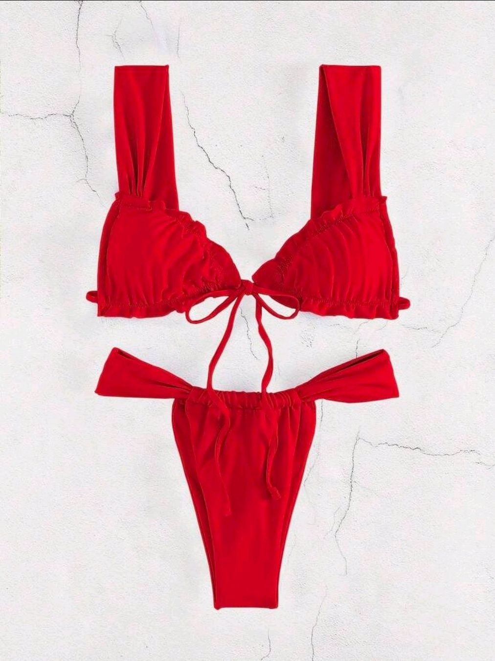 Costumi da bagno & Bikini: Red Ruched Bikini Set - M - Cheeky 👙 – Nuovo (secondo la descrizione) da Thalwil venduto da VitaMini 1