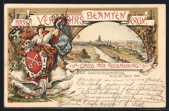 Cancelleria postale: Regensburg, XIV. Generalversammlung des  – Usato da Berlin venduto da bartko-reher