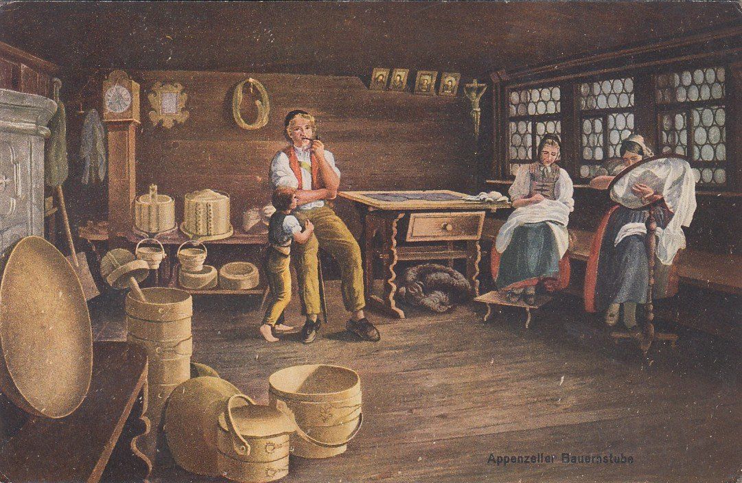 Cartoline postali: Appenzell  AI  -   Bauernstube – Usato da Brig venduto da Valcards54