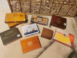 9 x dekorative / nostalgische Zigarrenkisten (001)