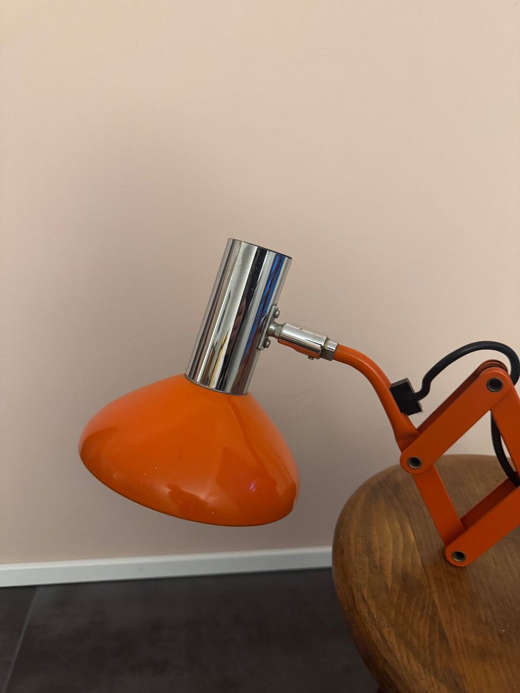 Lampade: Vintage Scherenlampe orange, Hustadt 1970er – Usato da Schaffhausen venduto da Mano99 2
