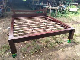 Bett Einzelbett Doppelbett Schlafzimmerbett Teak Holzbett