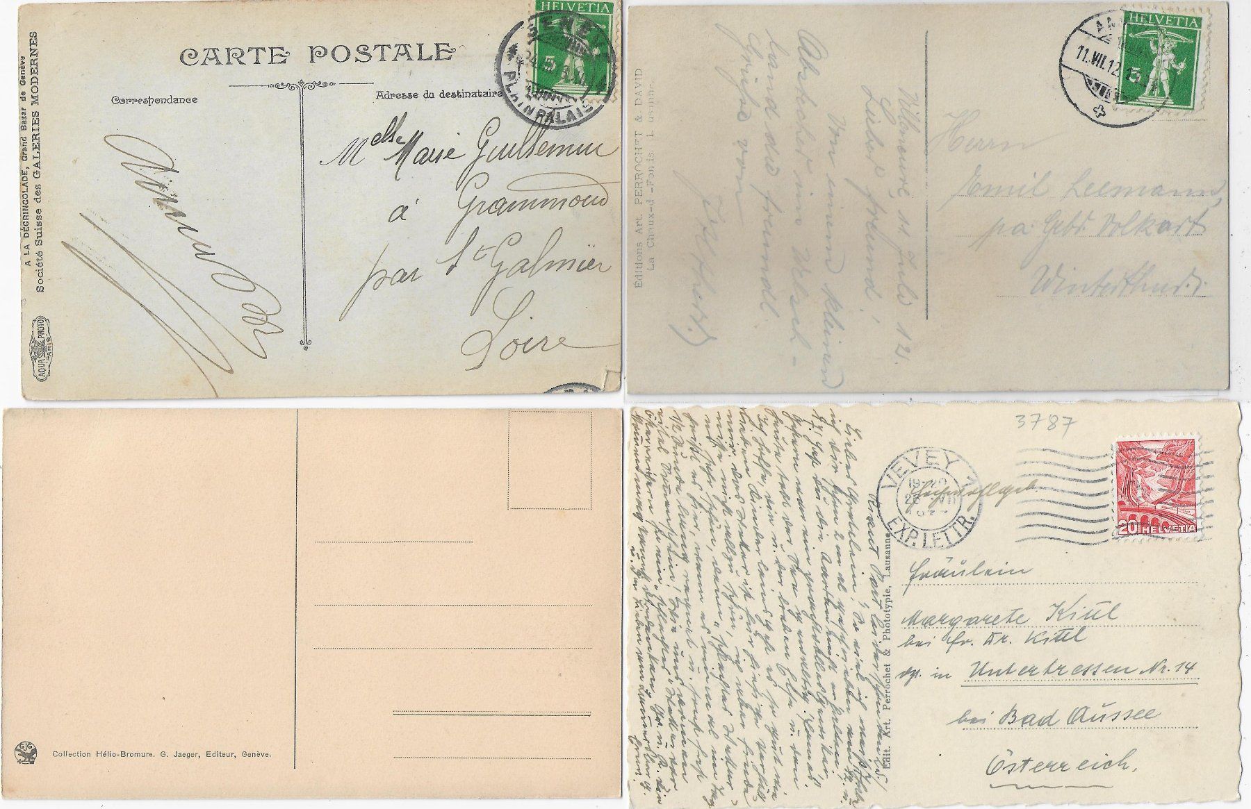 Cartoline postali: 4 AK Chateau de Chillon – Usato da Ettingen venduto da Kartenplanet 1