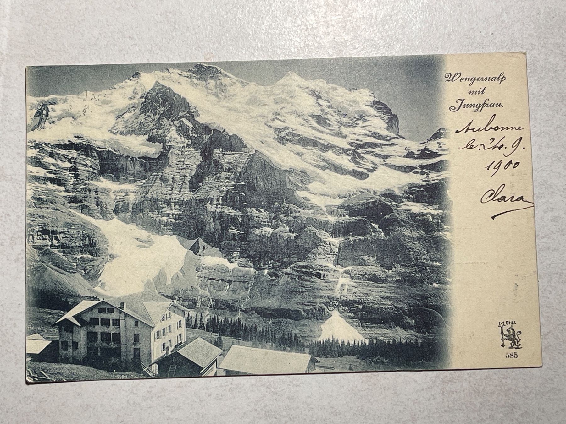 Cartoline postali: Alte Ansichtskarte Wengernalp mit Jungfrau, 1900, – Usato da Strengelbach venduto da Aschatan5
