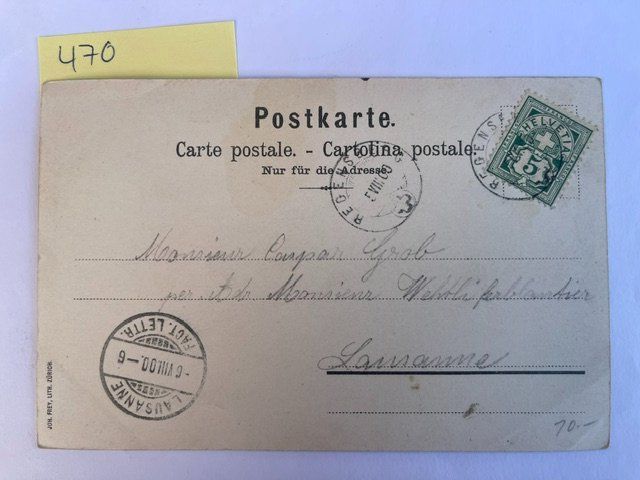Cartoline postali: alte Ansichtskarte Gruss aus Regensberg, 1900 – Usato da Niederwil AG venduto da dahu75 1