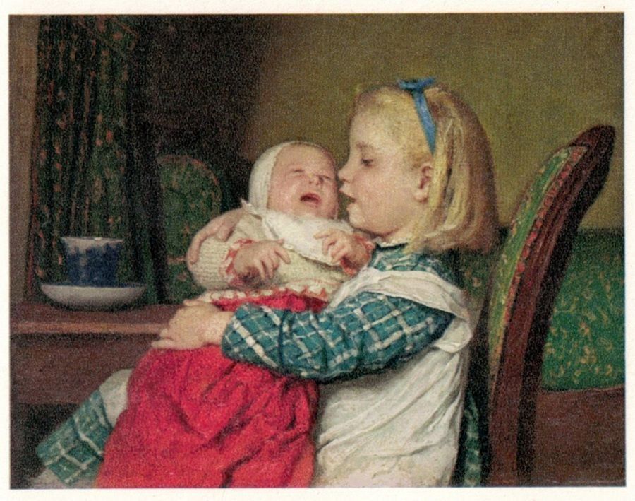 Cartoline postali: Kunst-AKs, 3 Doppelkärtchen Albert Anker mit Couverts – Usato da Frauenfeld venduto da POML 2