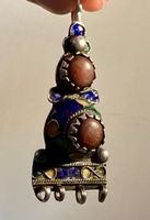 Pendentif berbère ancien en argent et émail cloisonné