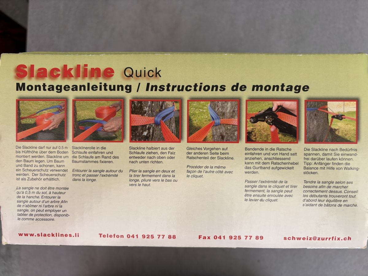 Slackline: Slackline Set Quik 15 Meter Länge – Gebraucht aus Engelburg von Sschwitter 2