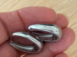 Luxus Elegante Creolen Edelstahl Ohrstecker Farbe Silber
