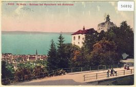 St. Anna-Schloss bei Rorschach mit Bodensee - Litho