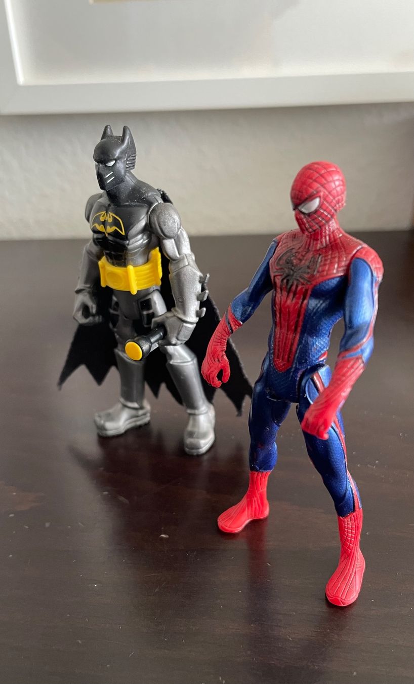 Marvel Statuette: Actionfiguren Batman & Spiderman - Marvel Mattel – Usato da CHAM venduto da AKIS1992