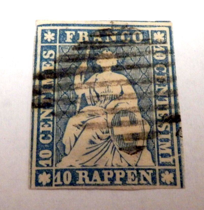 Tutti i francobolli: Strubeli, Zst.Nr.23A, schwarze Raute, Kat.110.00 – Usato da Ueberstorf venduto da dinbau