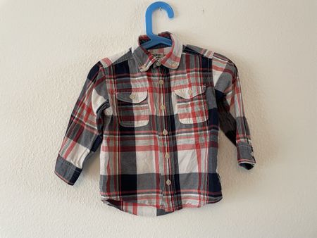 OshKosh B'gosh Boys Plaid Shirt, Size 2T, Long Sleeve.
