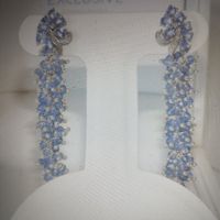 Tansanit und 10 Karat Weißgold und Diamant Ohrringe