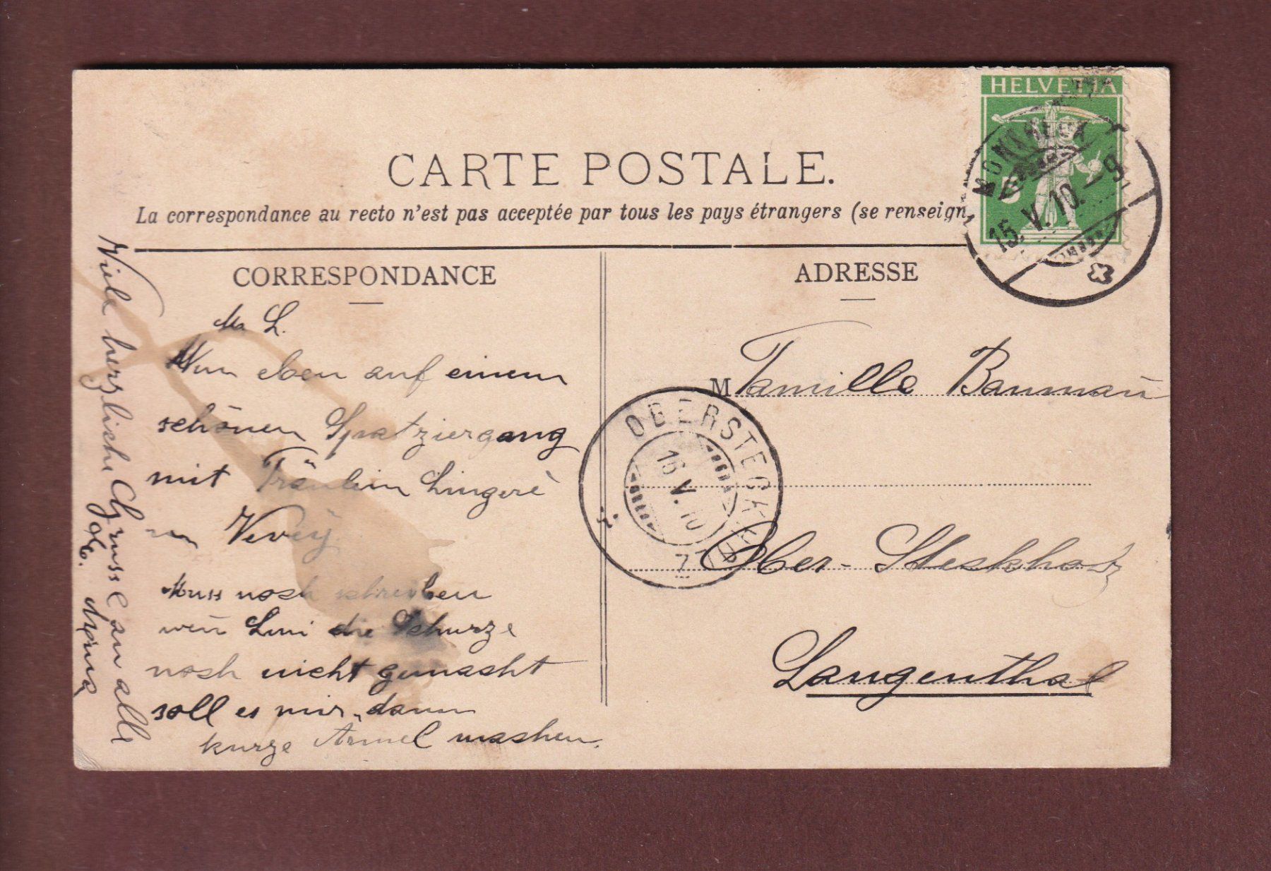 Cartoline postali: MONTREUX - Quai - 1910 – Usato da Pully venduto da nicecards 1