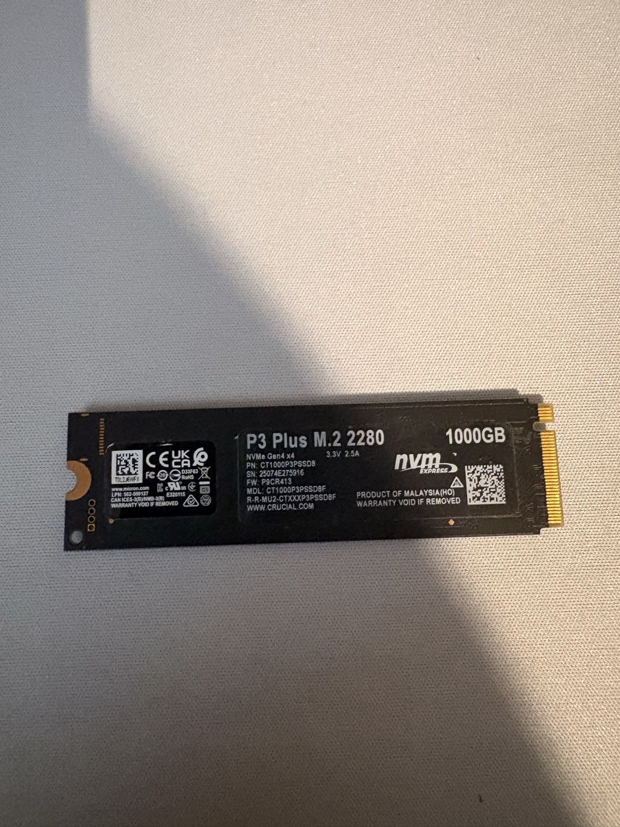 Crucial Disques durs: Crucial p3 plus m.2 1tb – D'occasion à Dompierre FR par PRiT_Madara 1