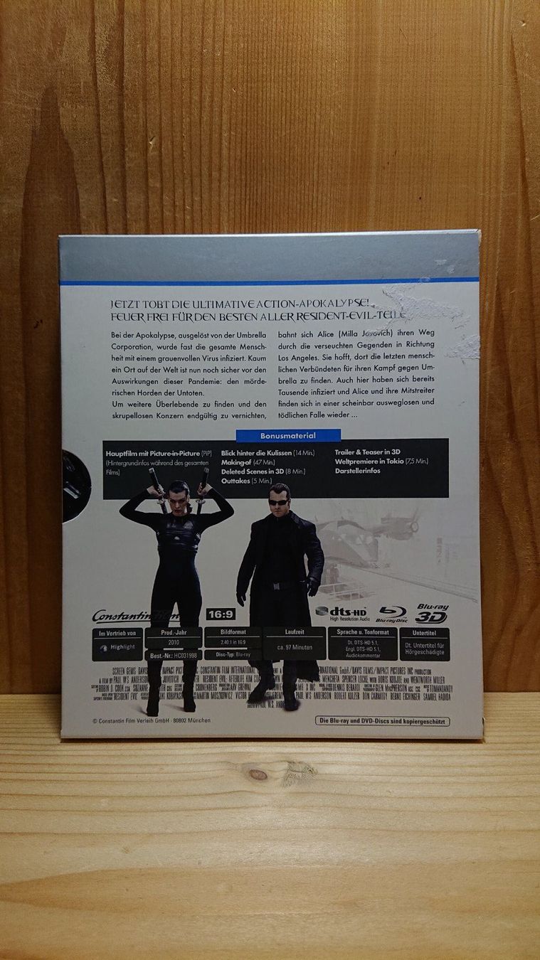 Tutti i DVDs: RESIDENT EVIL Afterlife in 3D Blu-Ray Premium Edition – Usato da Wilderswil venduto da Exebub 3