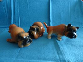 3 Porzellan - Hunde  (Miniatur-Figuren je ca 9cm)