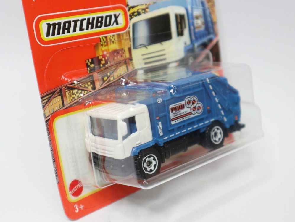 Matchbox Müllkönig – Blauer Müllwagen Als Spielzeug Mit Pull-Back-Funktion Für Kinder