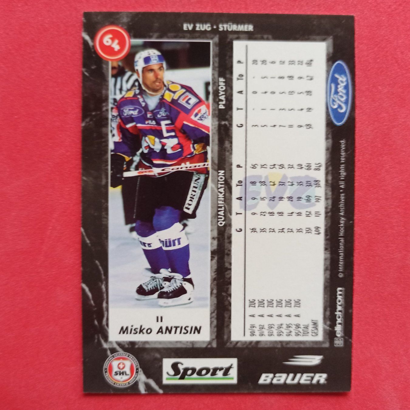 Carte collezionabili: Misko Antisin - EV ZUG - 1996/97 – Usato da Dübendorf venduto da kb86_MOVIE 1