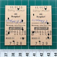 2 Billette Burgdorf - Schwyz, 11.11.1983, via Aarburg Luzern