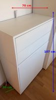 Kommode weiss 70x30x107cm 3 Schubladen 2 Tueren