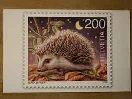AK mit Tier Briefmarken Motiv von Sonja Burger